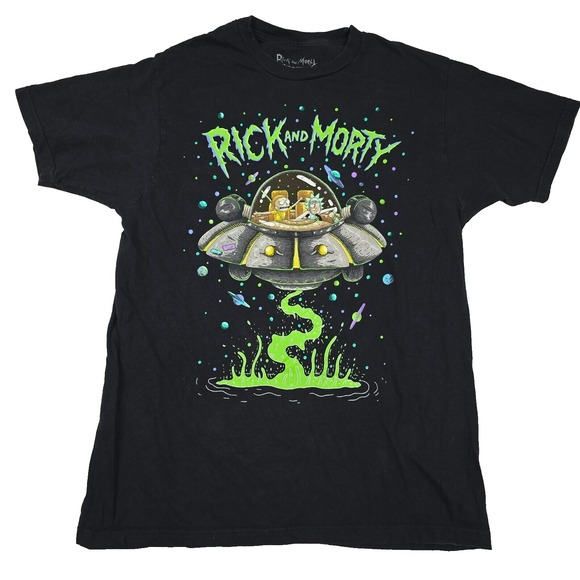 Rick And Morty Space Ship Adult‎ Swim Ripple Junction Shirt Men's Size Medium - Picture 1 of 6